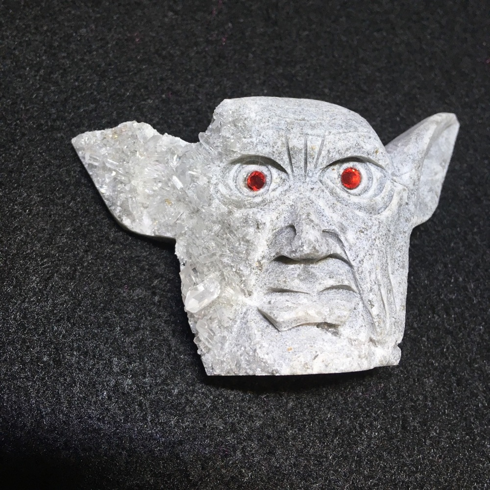 Hand carved quartz goblin
